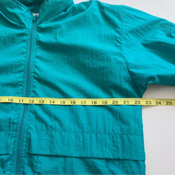 Claudia Barnes Sport Vintage Windbreaker Womens Small Zip Up Jacket Turquoise - Picture 12 of 15